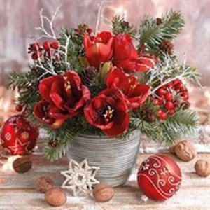 Szalvéta - Amaryllis csokor