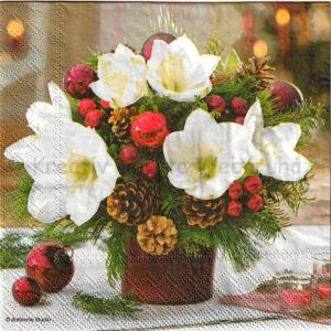 Szalvéta - amaryllis fehér