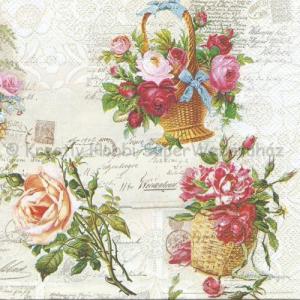 Szalvéta - angol rózsák