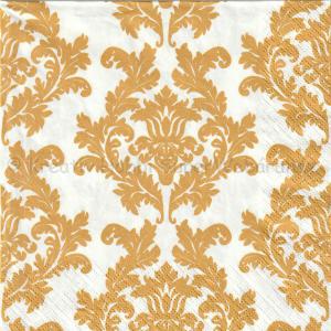 Szalvéta - barokk tapétaminta fehér-arany
