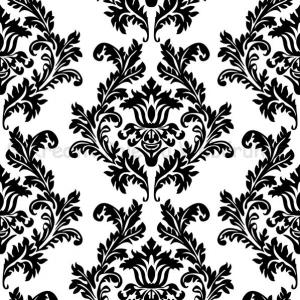 Szalvéta - barokk tapétaminta fehér-fekete