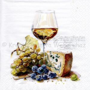 Szalvéta - bor és sajt