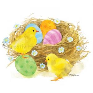 Szalvéta - csibék és tojások