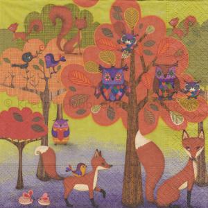 Szalvéta - erdei állatok