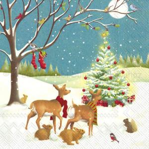 Szalvéta - erdei állatok karácsonya