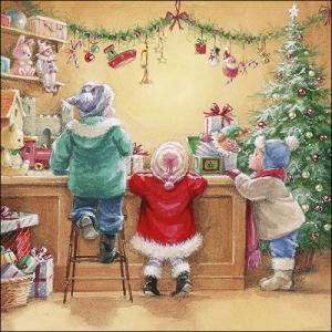 Szalvéta - gyerekek a játékboltban