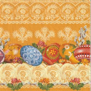 Szalvéta - húsvéti mintás tojások, bordűr minta