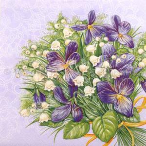 Szalvéta - ibolya és gyöngyvirág