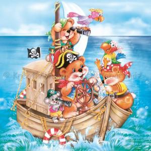 Szalvéta - kalóz macik