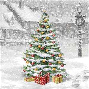Szalvéta - karácsonyfa a téren