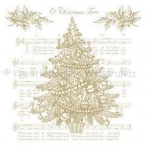 Szalvéta - karácsonyfa kottával, arany