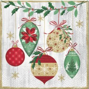 Szalvéta - karácsonyfadíszek