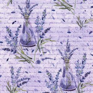 Szalvéta - levendula üvegben, írással