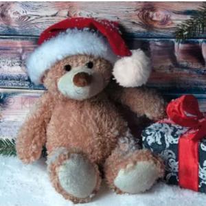 Szalvéta - maci karácsonyi ajándékokkal