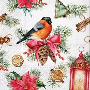 Szalvéta - madárka lámpással