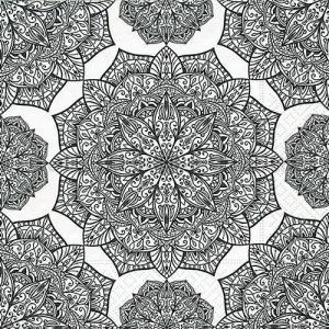 Szalvéta - mandala, színezz ki - colour me in