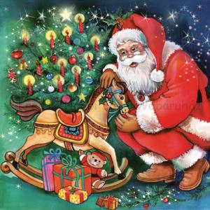 Szalvéta - Mikulás hintalóval