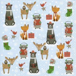 Szalvéta - mókás állatok a hóban - Animals in the snow