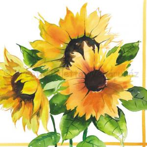 Szalvéta - napraforgó, akvarell
