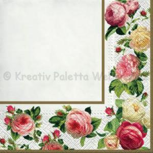 Szalvéta - rózsa bordűr