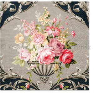 Szalvéta - virágcsokor kaspóban