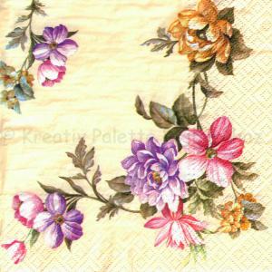 Szalvéta - virágok, krém