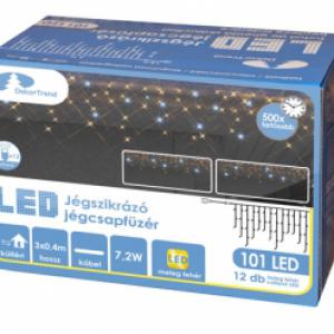 Szikrázó jégcsapfüzér 101 LED, 3 m x 0,4 m - toldható
