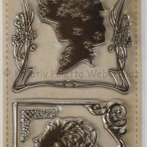 Szilikon pecsételő - női fej keretekkel