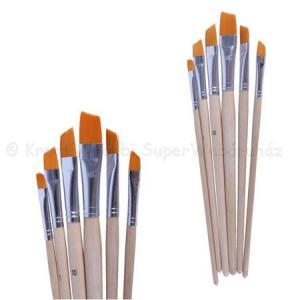 Szintetikus lapos ferde ecset, 6 db-os készlet