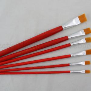 Szintetikus laposecset, piros fa nyéllel, 6 db-os készlet