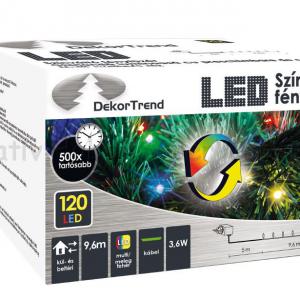 Színváltó fényfüzér 9,6 m 120 LED