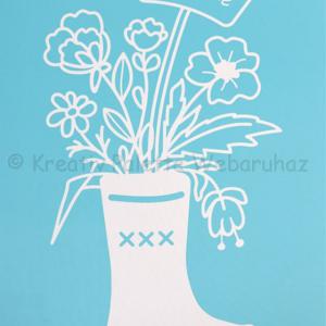 Szita-stencil 21,5 x 27,5 cm - kerti csizma