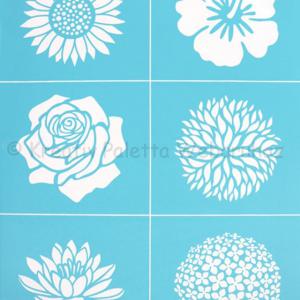 Szita-stencil 21,5 x 27,5 cm - virágfejek