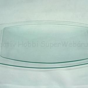Téglalap alakú íves üvegtál, többféle méretben