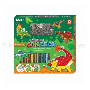 Üvegmatrica festék szett 10 x 10,5 ml + 12 db fényvarázs - dínók