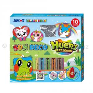 Üvegmatrica festék szett 10 x 10,5 ml + 12 db fényvarázs -  Hueri és baráta