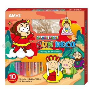 Üvegmatrica festék szett 10 x 10,5 ml + 12 db fényvarázs -  Nyugati Utazás