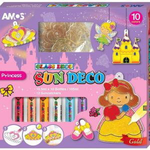 Üvegmatrica festék szett 10 x 10,5 ml + 12 db fényvarázs - princess