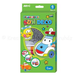 Üvegmatrica festék szett 6 x 10,5 ml + 6 db fényvarázs - autók