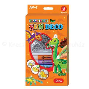 Üvegmatrica festék szett 6 x 10,5 ml + 6 db fényvarázs - dínók