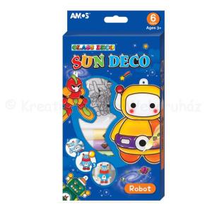 Üvegmatrica festék szett 6 x 10,5 ml + 6 db fényvarázs - robotok