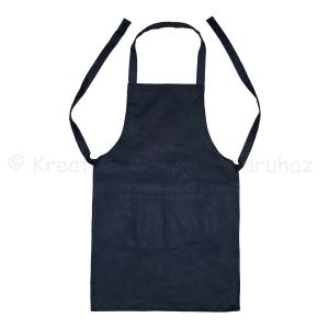 Vászon kötény zsebes 70 x 75 cm - fekete