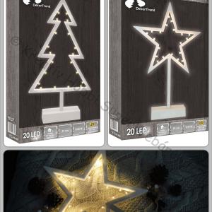 Világító ablak- vagy lakásdísz elemes, 39 cm 20 LED