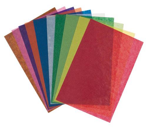 Transzparenspapír 20 x 30 cm, 10 szín 42 g/m²