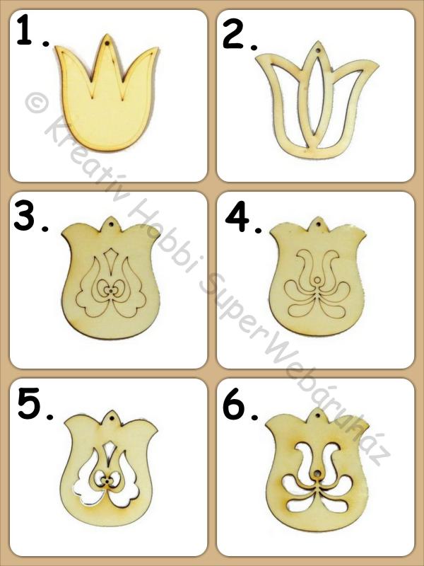 Tulipán fafigurák többféle