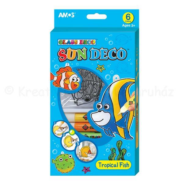 Üvegmatrica festék szett 6 x 10,5 ml + 6 db fényvarázs - halak