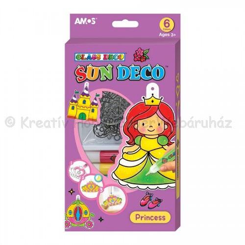 Üvegmatrica festék szett 6 x 10,5 ml + 6 db fényvarázs - hercegnős