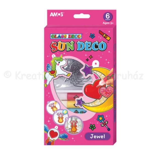 Üvegmatrica festék szett 6 x 10,5 ml + 6 db fényvarázs - Jewel