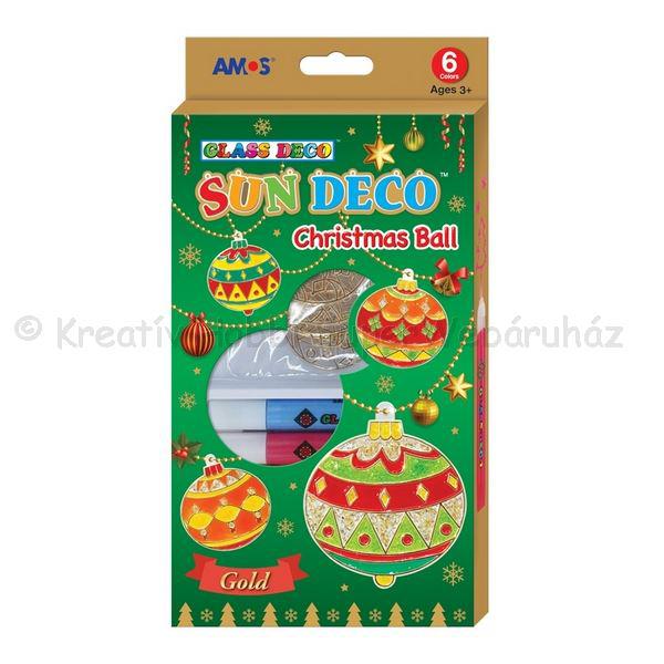 Üvegmatrica festék szett 6 x 10,5 ml + 6 db fényvarázs - karácsonyi gömbök