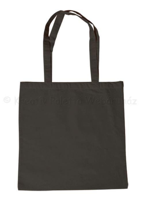 Vászon bevásárlószatyor hosszú fülű 38 x 42 cm - fekete